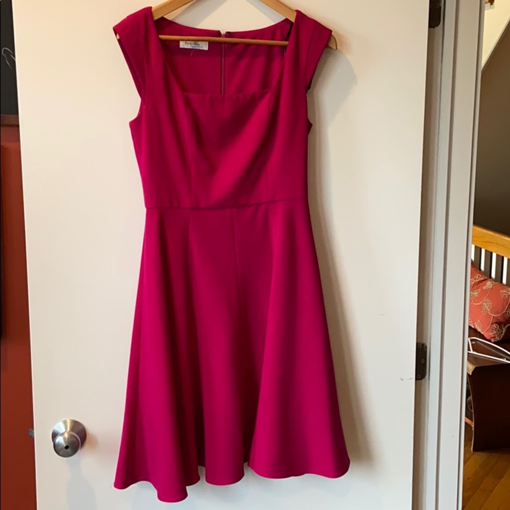 Hot pink cap sleeve dress